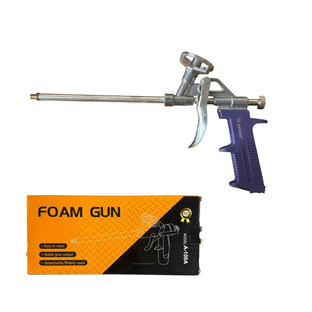 Пистолет для монтажной пены, алюминиевый корпус Foam Gun,фиолетовый